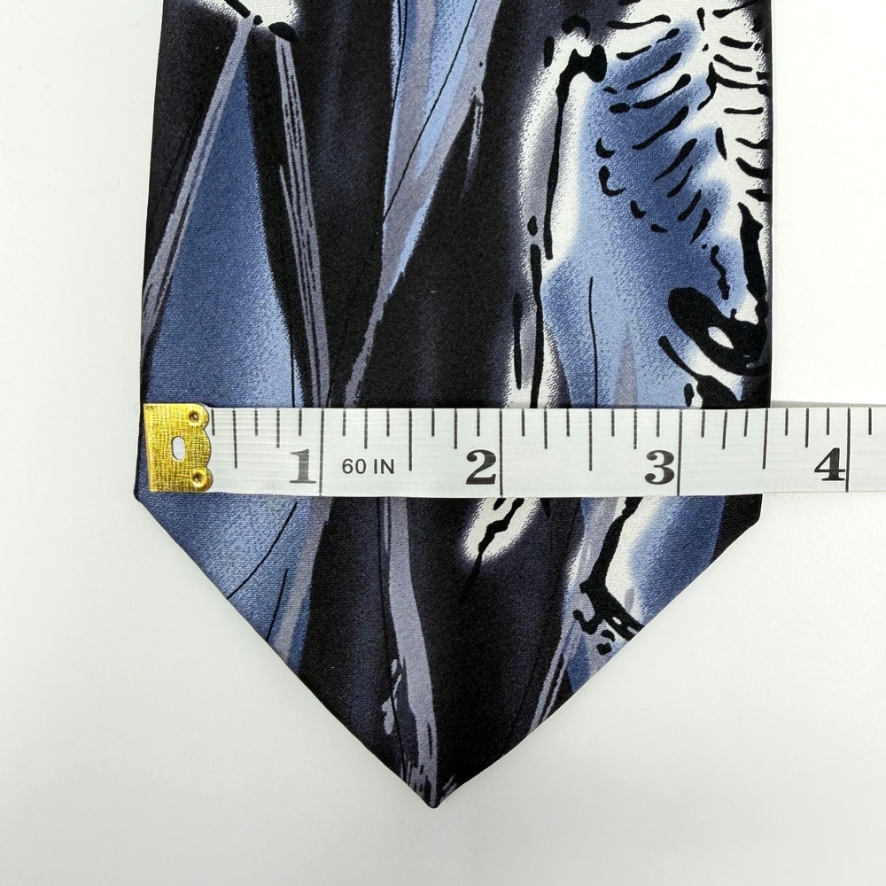 J Garcia Who Goes There Skeleton Art Necktie Multicolor 61.5x3.5 - Picture 5 of 6